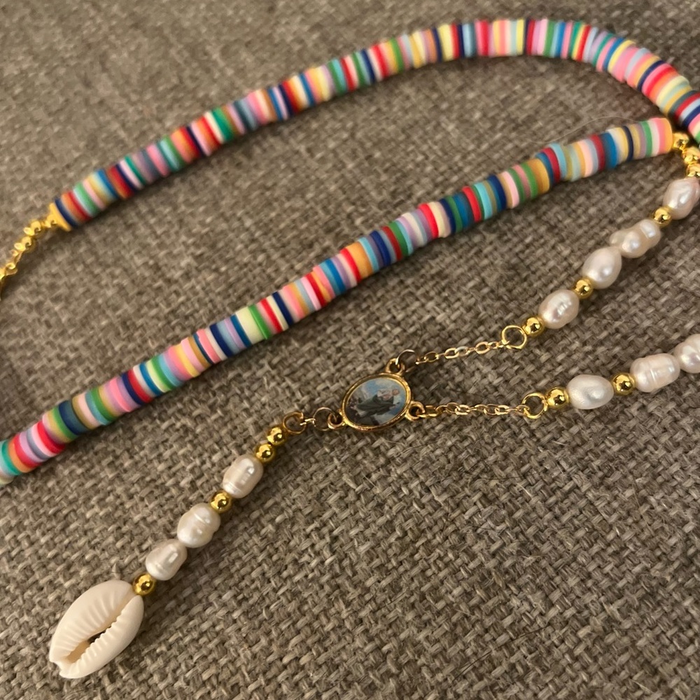 San Judas Rosary Gold Necklace Pearl Trendy Saint Jude